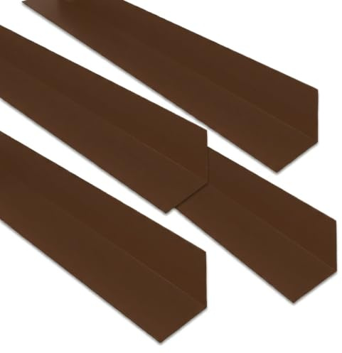 4 x Brown 1 Metre UPVC Plastic Rigid Angle 50 x 50mm Corner Cover Trim 90 Degree