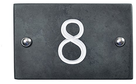 slate engraved house number 8