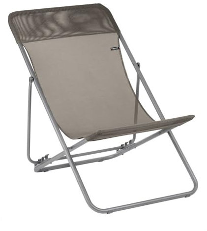 Lafuma Mobilier - Mehrpositions-Liegestuhl Maxi TRANSAT - Widerstandsfähiges Batyline®-Gewebe - Faltbarer Liegestuhl für Terrasse und Garten - 4 Positionen, Höchster Komfort, Frankreich - Braun