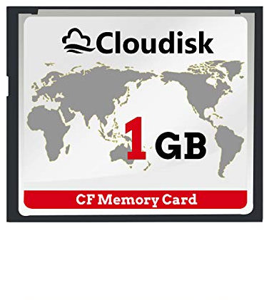 Cloudisk Compact Flash Card 1GB CF 2.0 Prestazioni per fotocamere digitali vintage e attrezzature industriali (1GB CompactFlash)