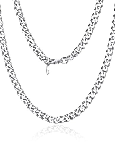 ChainsHouse Halskette Edelstahl Herren Damen Panzerkette 3/6/9/12mm breit | wasserfeste Kette Männer in Silber/Schwarz/Gold, Hip Hop Gliederkette Schmuck, Geschenk für Freund Ehemann, Länge 36-76cm