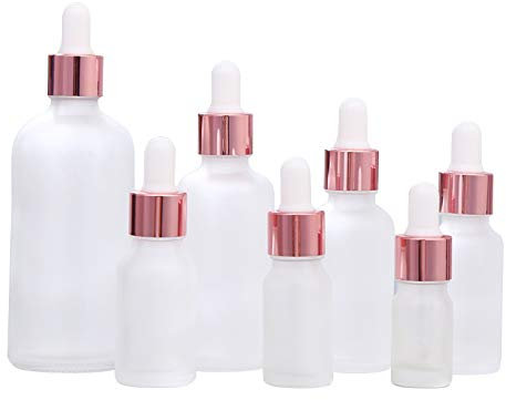 ausuky 5-100ML Glass Bottle Female Cosmetics Water Milk Container Essential Oil Bottle Separate Separate Storage Tank With Glass Dropper Pipette,1 pc (5ml)