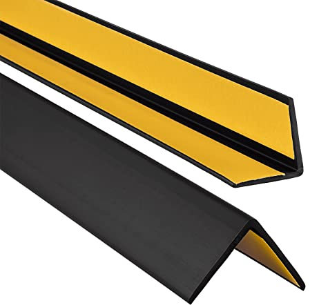 ProfiPVC Winkelprofil 35x35mm, 200cm - Kunststoffwinkel aus PVC-Gummi - selbstklebend Kantenschutzprofil, elastischer Kantenschutz - Eckschutzprofil, einfache Montage - Schwarz