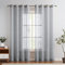 TOPICK Gardinen mit Ösen Einfarbig Gardinen für Wohnzimmer Schlafzimmer Fenster Grau Transparent Durchsichtig Stores Landhausstil Modern Fenster Graugardinen 2er Set 210H x 140B (cm)