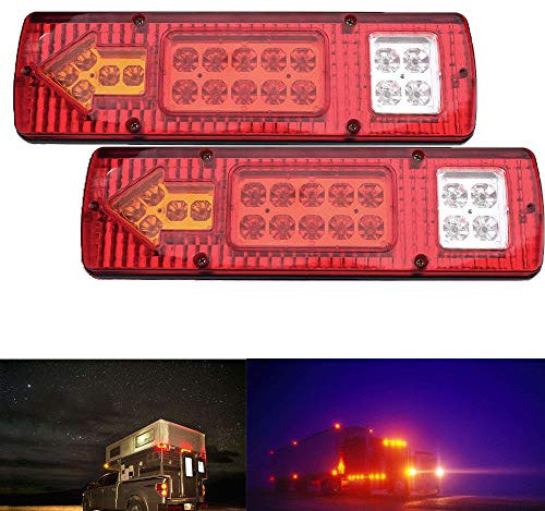 Riloer 2x Fanale Posteriore a LED per Camion, Roulotte, Furgoni, Rimorchi per Barche, Fanali Posteriori Rimorchio