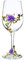 XUDREZ Verres à vin en émail peint sans plomb, 320 ml, verres à vin en cristal rouge/blanc (violet lily)