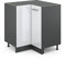 Vicco Eckunterschrank R-Line, Weiß Hochglanz/Anthrazit, 75.6 cm ohne Arbeitsplatte