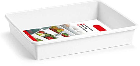 Tradineur - Bandeja de polipropileno, blanca, para hostelería, frigorífico, 4 litros, 34,5 x 26 x 6,5 cm.