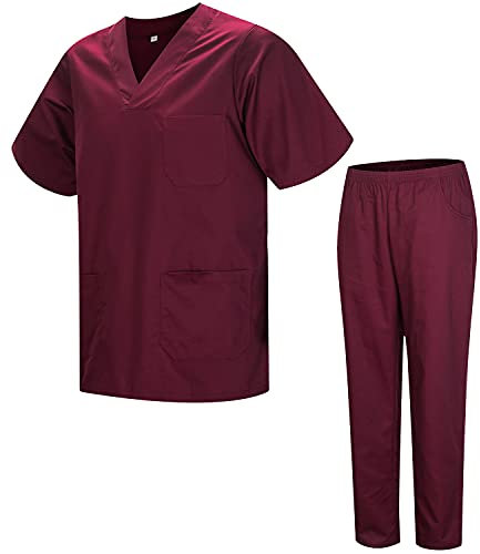 MISEMIYA - Uniformes Sanitario Unisex Uniformes Sanitarios MÉDICOS Conjuntos Sanitarios BZ-817-8312 - XXL, Granate 21