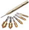 YIXISI 7 Stücke Countersink Bohrer mit Matischer Körner, Sechskantschaft HSS 5 Flöte Senker mit Titan Beschichtete, 6/8/9/12/16/19 mm, 90 Grad Fasefräser Entgrater Versenkbohrer Werkzeug für Holz