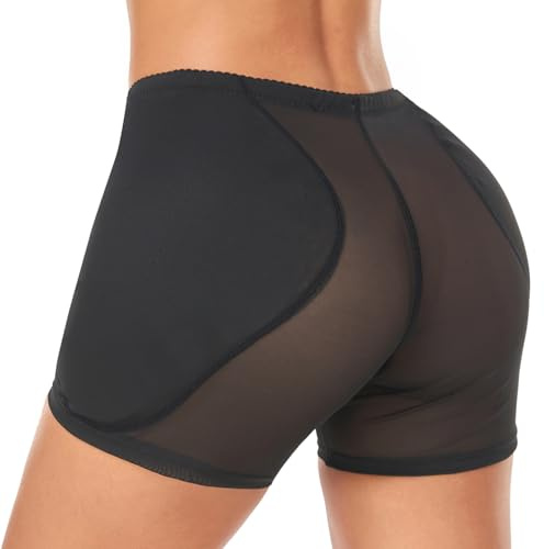 Women Shapewear Butt lifter Pants Hip Enhancer Shaping Shorts(Black,M)