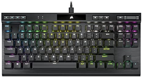 Corsair K70 RGB TKL CHAMPION SERIES Tastiera da Gioco Cablata Ottico-Meccanica Senza Chiavi - Interruttori OPX - Keycaps a Doppio Scatto PBT - Compatibile con iCUE - QWERTY IT - Nero