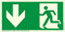 Fluchtweg Notausgang Schild langnachleuchtend Kunststoff Pfeil unten ASR A1.3