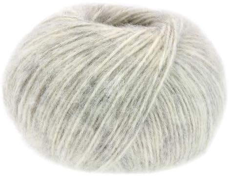 LANA GROSSA Natural Alpaca Pelo | Flauschige Netzgarnstruktur aus Baumwolle gefüllt mit Baby Alpakafasern und Merino Schurwolle | 50g Wolle zum Stricken & Häkeln | 125m Garn FB2