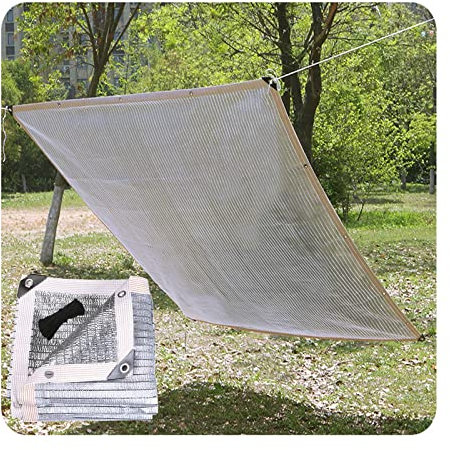 LIGUOYI Papier Aluminium Voile D' Ombrage Réfléchissant Pergola -75% Une Protection des Rayons UV Respirant 5x2m (16'x7')/7x4m (23'x13'), pour Extérieur Voiture Terrasse Voile D Ombrage Jardin