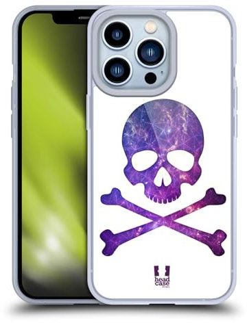Head Case Designs Galassia Teschio E Ossa Custodia Cover in Morbido Gel Compatibile con Apple iPhone 13 PRO