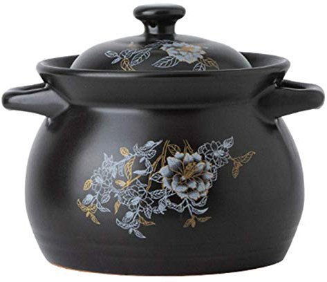 Cazuela de Terracota Olla Cazuela de cerámica Olla de Arcilla Olla de Cocina de Arcilla Olla de Sopa doméstica Cazuela de cerámica de Alta Temperatura-2.8L (5L)