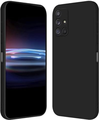 RankOne Hülle für Samsung Galaxy A71 4G (6.7 Inches) Weiche TPU Silikonhülle - Schwarz