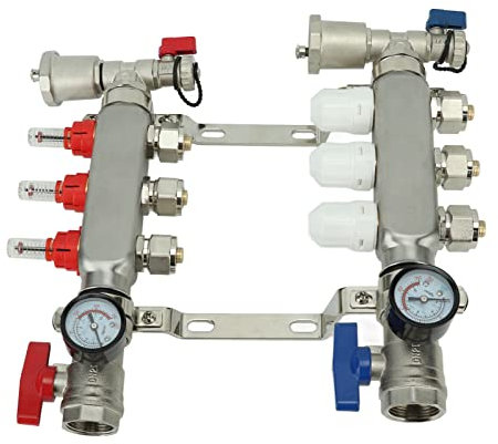 3 Radiant Heat Manifold, 0.8-1.0 Mpa Underfloor Heat Manifold Kit 304 Stainless Steel G1in For Factory