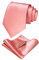 JEMYGINS Klassisch Formal Elegant Herren Seidenkrawatte Set-Krawatte & Einstecktuch Sets Blütenpuder, leichtes Puder