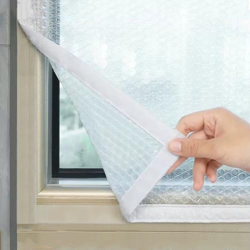 Cubierta Transparente para el Aislamiento Térmico de Ventanas y Puertas,Película Antiviento Protección contra el Frío,se pueden ventilar Reutilizable,con Velcro,Ancho x Alto (200cm x 220cm)