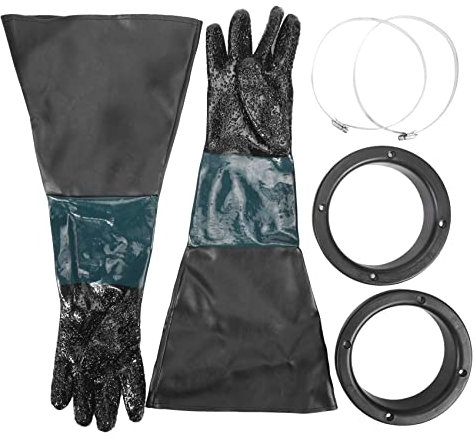 Luntfeiy Sandstrahl Handschuhe Sandstrahler Teile 60Cm mit O Ringen für Sandstrahl Kabine