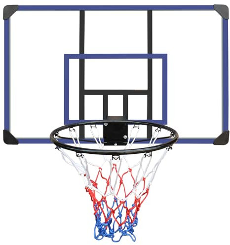FUNJEPE Panier de basket-ball mural de 114,3 x 73,7 cm, panneau arrière incassable, panier pliable, anneau durable et filet résistant aux intempéries pour une utilisation en intérieur et en extérieur