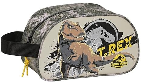 Safta Jurassic World Warning – Schultasche für Kinder, mittelgroß, mit Griff, Kindertasche, anpassbar an den Wagen, einfache Reinigung, bequem und vielseitig, Qualität und Widerstandsfähigkeit, 26 x