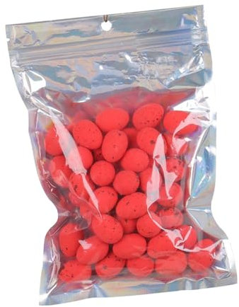 Dualoai 50x Ostereier, Künstliche Eier, Wiederverwendbare Osterdekorationen, Künstliche Vogeleier, Mikrospielzeug für Frühlingsnest Dekoration, Partygeschenke, Rot