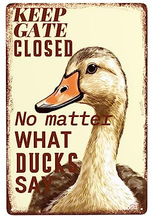 Blechschild Enten Halten Das Tor Geschlossen 20X30cm Metall Schilder Metallschild Lustiges Zinnschild Für Wohnzimmer Cafe Pub