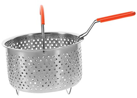 OUNONA Edelstahl Dampfgarer Frittierkorb Multifunktionales Küchengerät Für Schnelles Abtropfen Und Zum Frittieren Dämpfen Von Gemüse Kartoffeln Und Eiern Edelstahl Langlebig Und