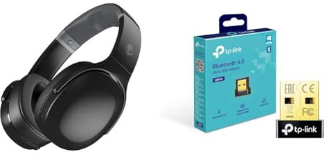 Skullcandy Crusher Evo Over-Ear Wireless Headphones with Sensory Bass & TP-Link Nano USB Bluetooth 4.0 Adapter for PC Laptop Desktop Computer