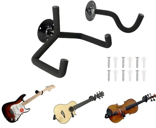 Esshogo Gitarrenständer, Horizontaler Haken, Wandhalterung für Gitarren, Gitarrenbügelhaken, Gitarren Wandhalterung, Gitarrenhalter Wand Display, Gitarrenhalter mit Schrauben für E-Gitarren, Ukulelen