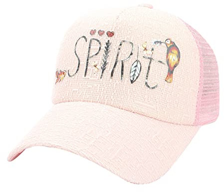 LOIJMK Klassische, Flache Unisex-Baseballmütze aus Baumwolle, bestickter Buchstabe, weich, unkonstruiert, größenverstellbare Papa-Mütze Pferdeschwanz Cap Damen (Pink, One Size)