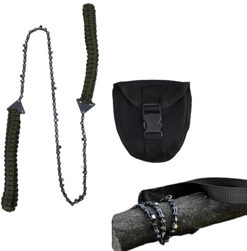 24inch Pocket Chain Rope Saw,Pocket Chainsaw with Handle,Outdoor Camping Hand Rope Chain Saw Portable Wood Cutting Pocket Chainsaw for Garden