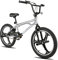 Hiland 20 Zoll 3 Speichen Kinder BMX Fahrrad für Jungen Mädchen ab 7-13 Jahre alt, 360 Grad Rotor Freestyle, 4 Pegs Kinder BMX Fahrrad, Silber