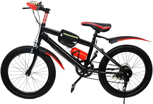 Kinderfahrrad 20 Zoll, 7-Gang-Fahrräder, Kinderfahrrad für Jungen und Mädchen, BMX-Räder, Mountainbikes, Fahrräder mit Doppelscheibenbremse (Rot)