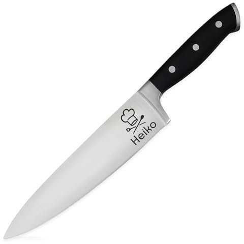 WOLFSARTIG Küchenmesser mit Gravur - Koch Geschenke Männer - Hobbykoch Küchenzubehör - personalisiertes scharfes Kochmesser (ohne Ständer)