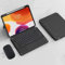 ZKAIAI Funda de Teclado para iPad Pro 12,9 Pulgadas 6ª 5ª 4ª 3ª Generación con Soporte para Lápices, Español Ñ Teclado Multitáctil con Cubierta Trasera Transparente Rotación de 360° y Ratón, Negro