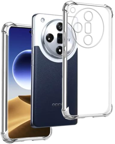 REY Coque Anti-Shock pour Oppo Find X7 5G, TPU Transparent en Silicone Antichoc