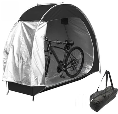 Bike Tent, UV-Proof Waterproof Oxford Bike Shed, Portable Bike Storage Tent Built-In Storage Pockets and Ventilation Windows, Bike Covers for Outside Storage Bike Shed