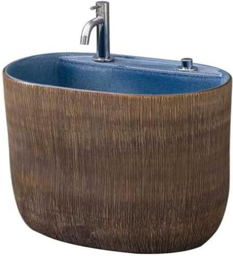 CNBYDK Fregadero de Piso Comercial portátil Fregadero de cerámica con Arte para fregona, Fregadero Tallado para Piscina Fregadero de cerámica para el hogar B