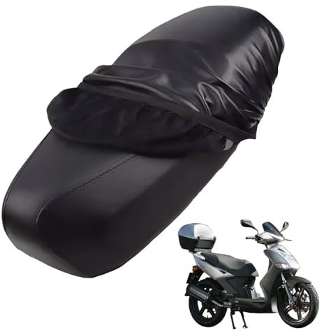 generisch Leder-sitzbezug Motorrad kompatibel mit Kymco Agility City 50 4T 2011-2014,Roller sitzbankbezug,wasserdicht,regendicht,staubdicht und sonnenfest (Black)