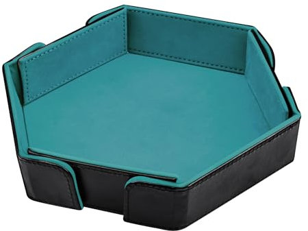 SIQUK Magnético Bandeja de Dados Hexagonal Tablero de Dados Plegable Dice Tray, Cian