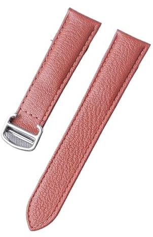 AZSHIW Kompatibel mit Cartier Solo London Sandoz Uhrenarmband. Kompatibel mit blauen Lederarmband for Herren und Damen(Brick red,20mm)