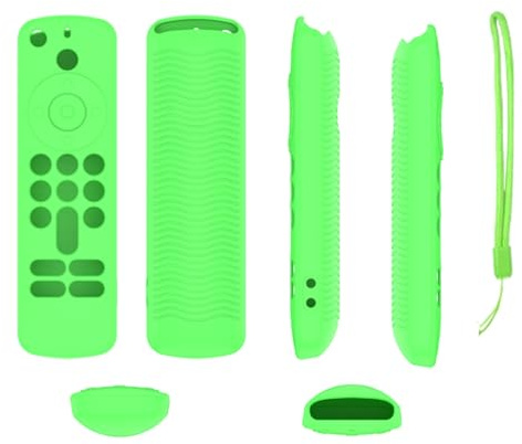 Hülle für Fire TV Stick 4K (2. Generation), Fernbedienungshülle Skin, Stoßfeste Anti-Rutsch-Schutzhülle für die Fernbedienung (Leuchtendes Grün)