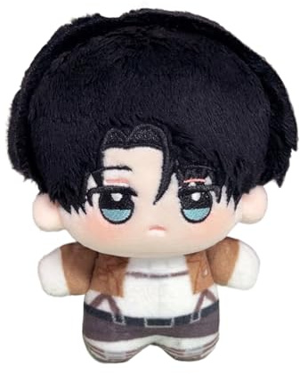Jilijia Anime Plüschkissen Levi/Zoe Hans/Eren Jaeger Figur Schlüsselanhänger weich gefüllte Mini-Anhänger für Taschendekoration, Sammlerstück, Geschenke für Fans, 10 cm