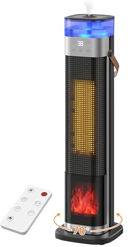 Electric Heater for Home, 2000W Space Heater with Humidifier/Ambient Light | 3 in 1 Portable Heater, Ceramic Energy Efficient, 3 Modes, 12H Timer, Remote Control, Overheat & Tip Over Protection