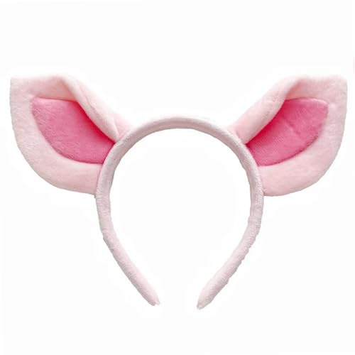 KBSICWO Schweineohren-Haarreif, Niedlich Rosa Schweinenohren-Haarband, Superweiches Tierohren Haarreif für Erwachsene Halloween Karneval Cosplay und Mottoparty