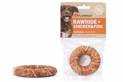 hundeleckerli - leckerli Hund - R'Hide Ring - mit Huhn und Kabeljau - 90 g - Ø 10 cm - glutenfrei - getreidefrei - ohne Zuckerzusatz